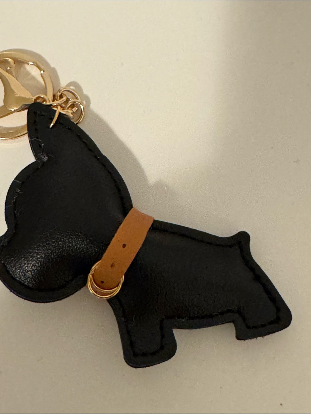 French Bulldog Leather Keychain